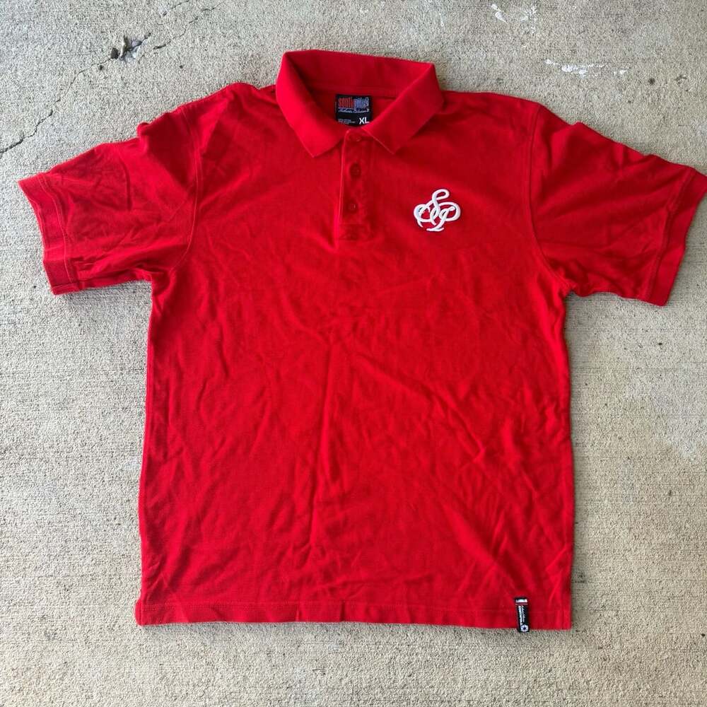Southpole Polo Shirt Size XL Red Embroidered SP Logo Short Sleeve